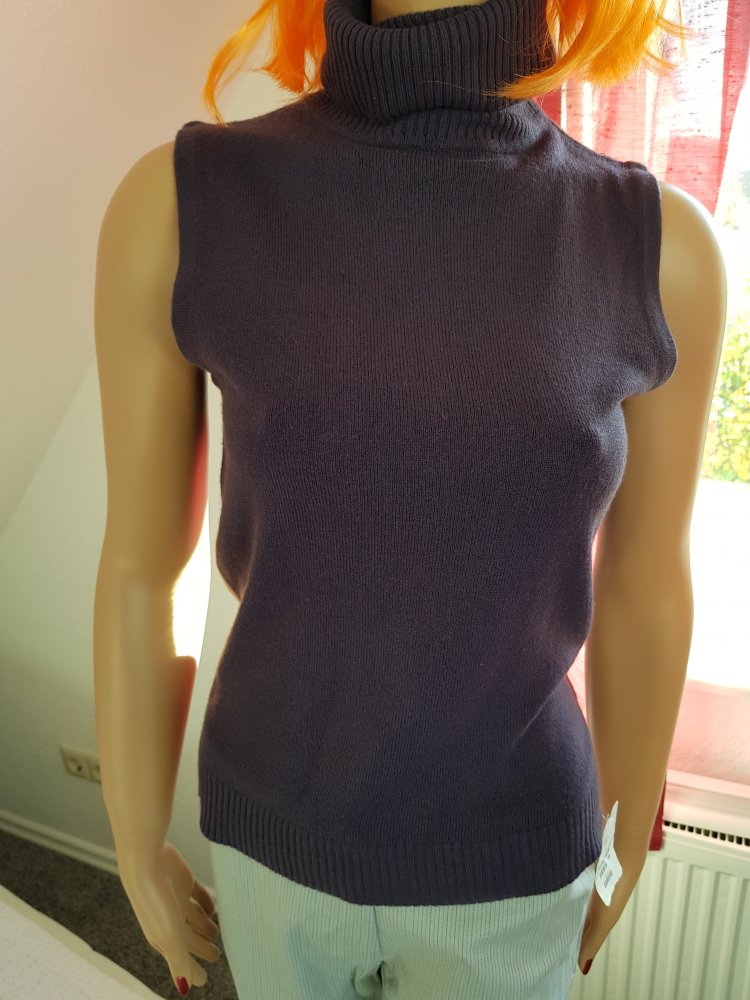 Business Top Gr. 40 / L mit Kragen warm lila Meeting klassisch Pullunder