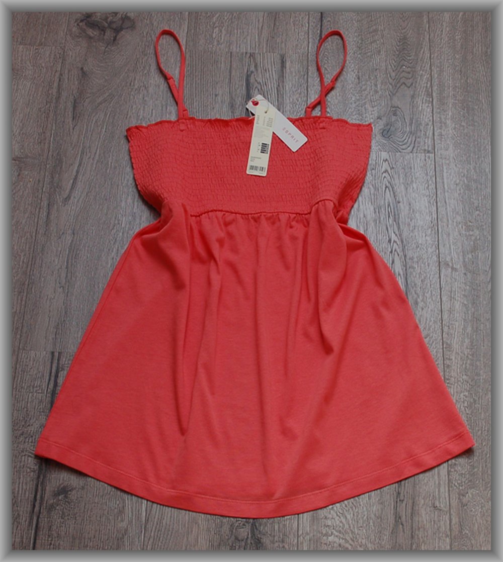 NEU! VK 26 € - Esprit Top in Coral 100% Baumwolle Gr. M 38 Bluse Shirt Tunika