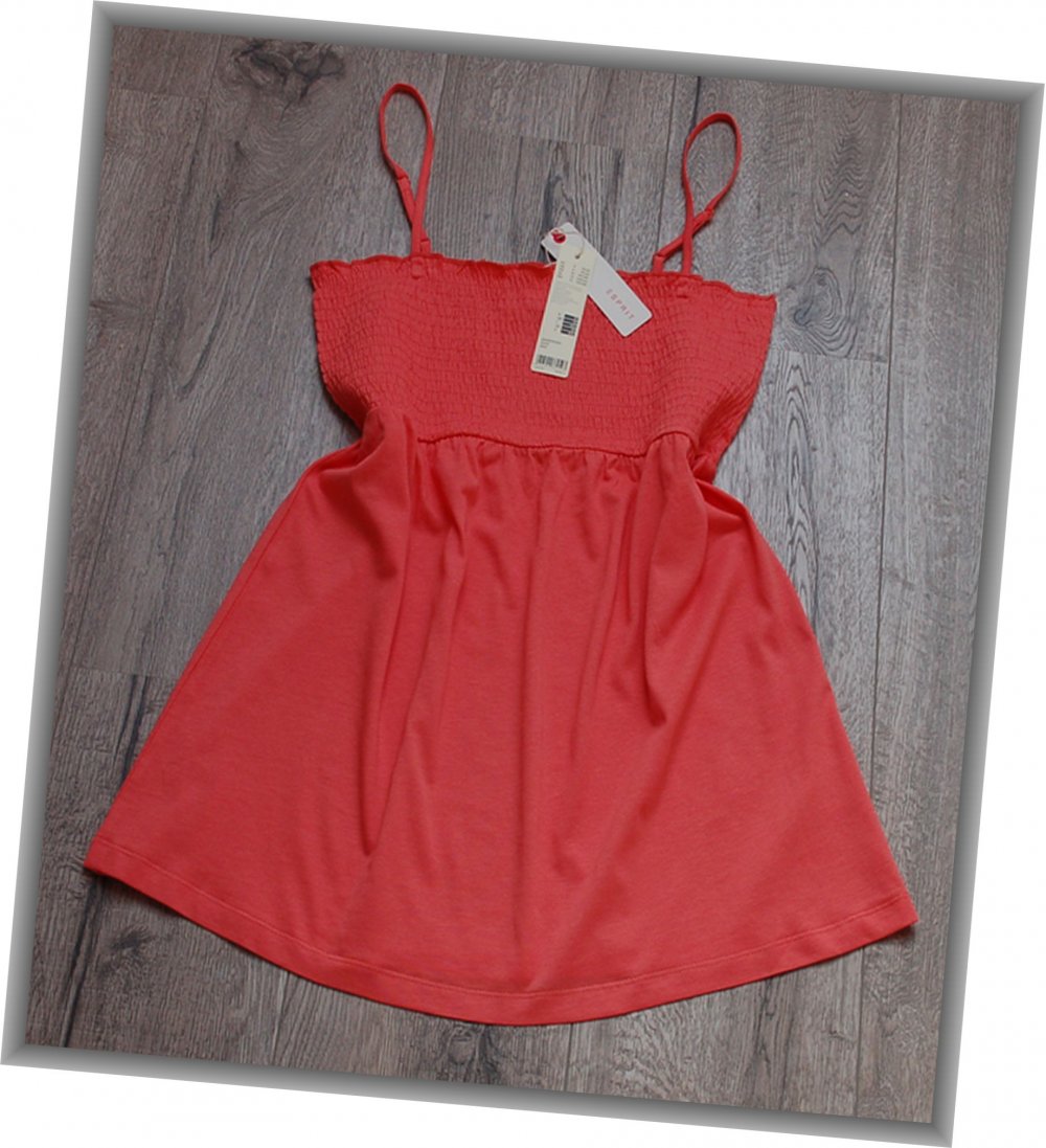 NEU! VK 26 € - Esprit Top in Coral 100% Baumwolle Gr. M 38 Bluse Shirt Tunika