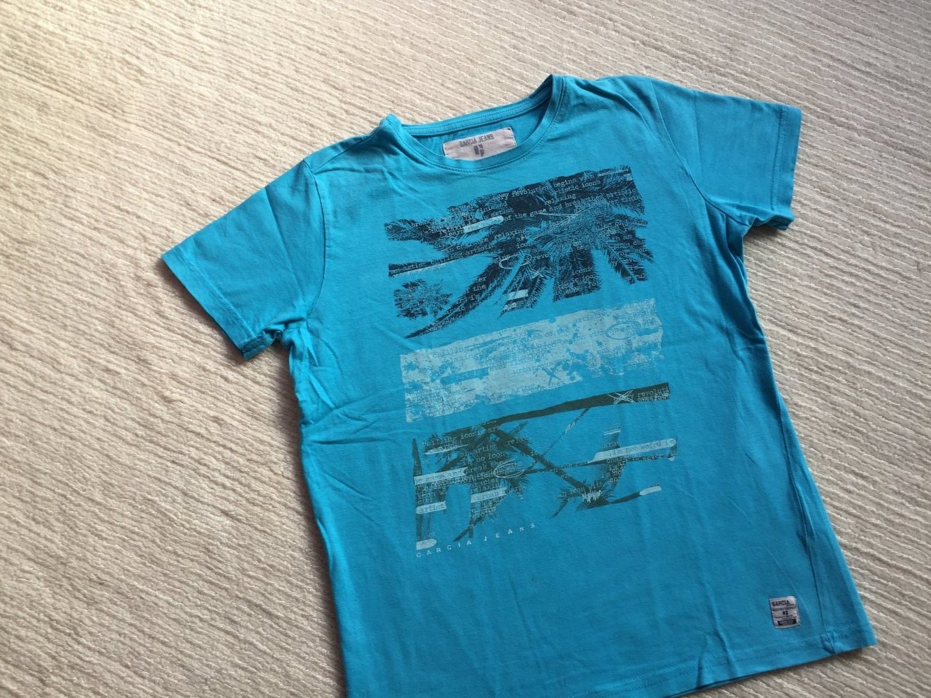 GARCIA T-Shirt Türkis Kurzarm, Gr. 152-158