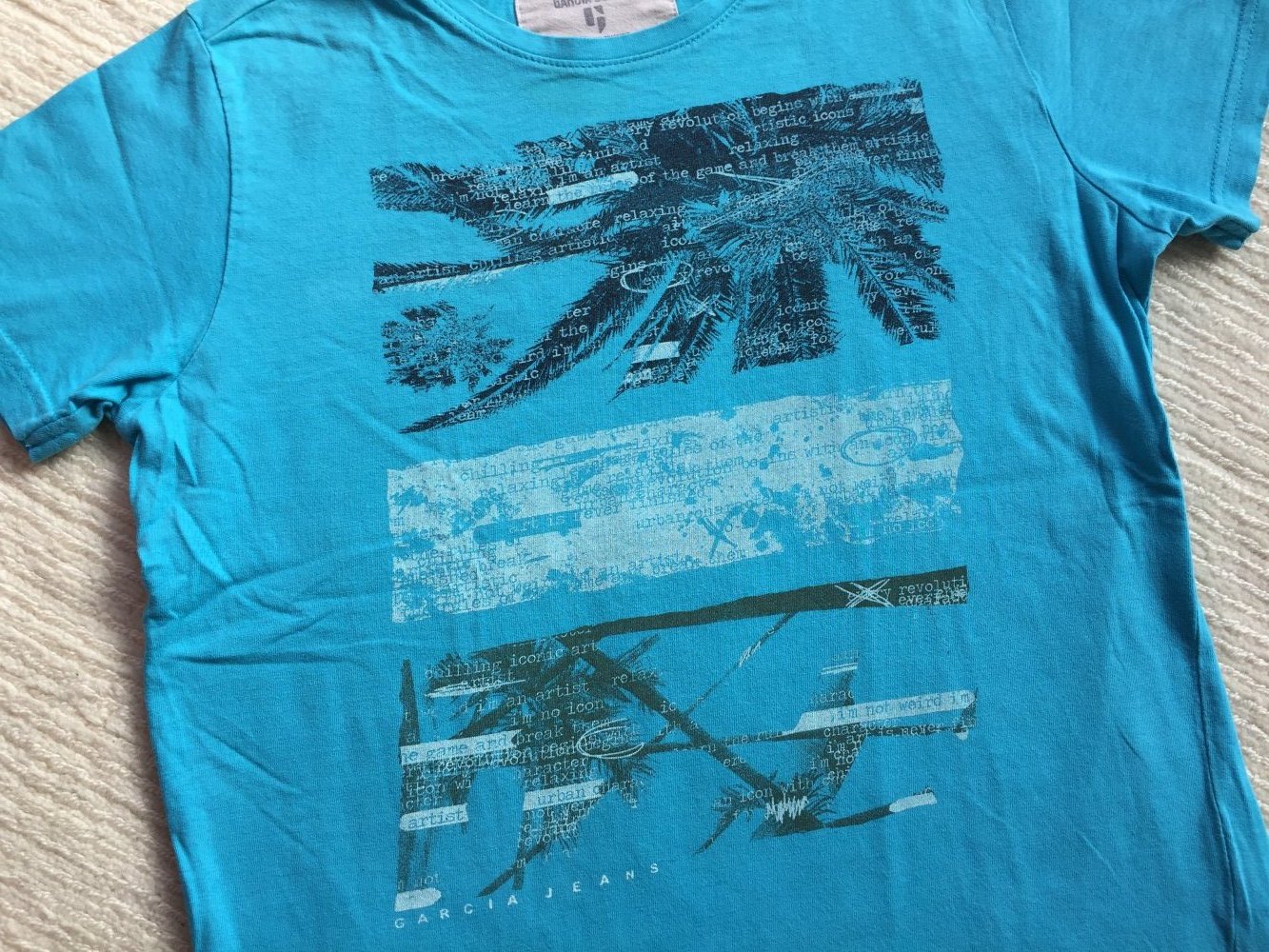 GARCIA T-Shirt Türkis Kurzarm, Gr. 152-158