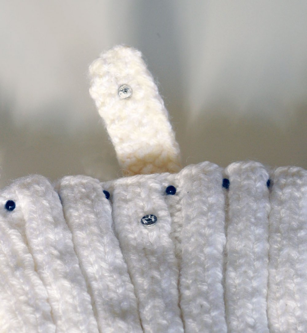 Stricktasche weiß, Handarbeit, 