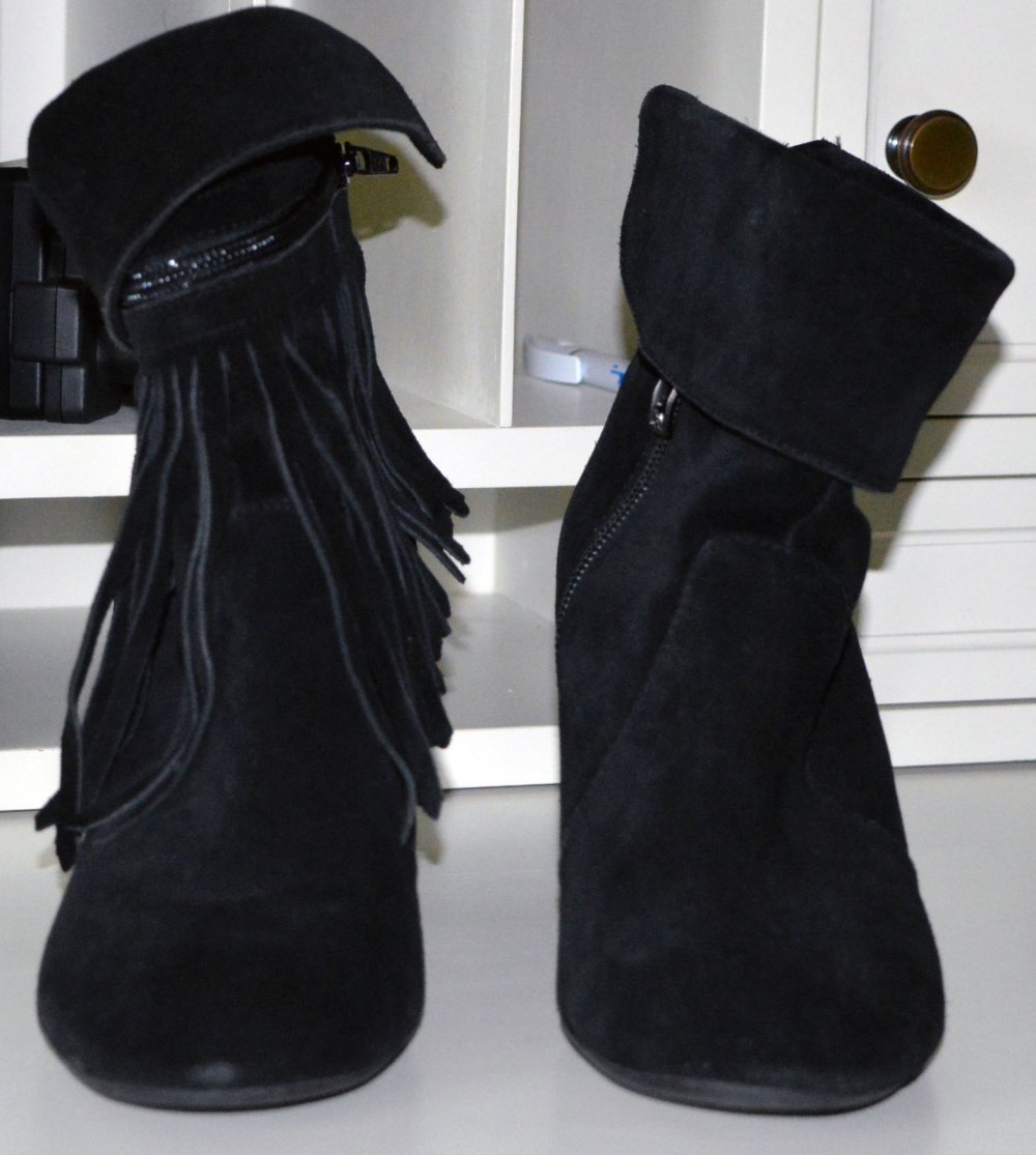 Raffinierte Stiefeletten, Wildleder, schwarz