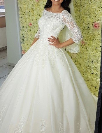 Hochzeitskleid Maßanfertigung alle Größen Weiß oder Creme+W064nM♥ ♥Brautkleid 