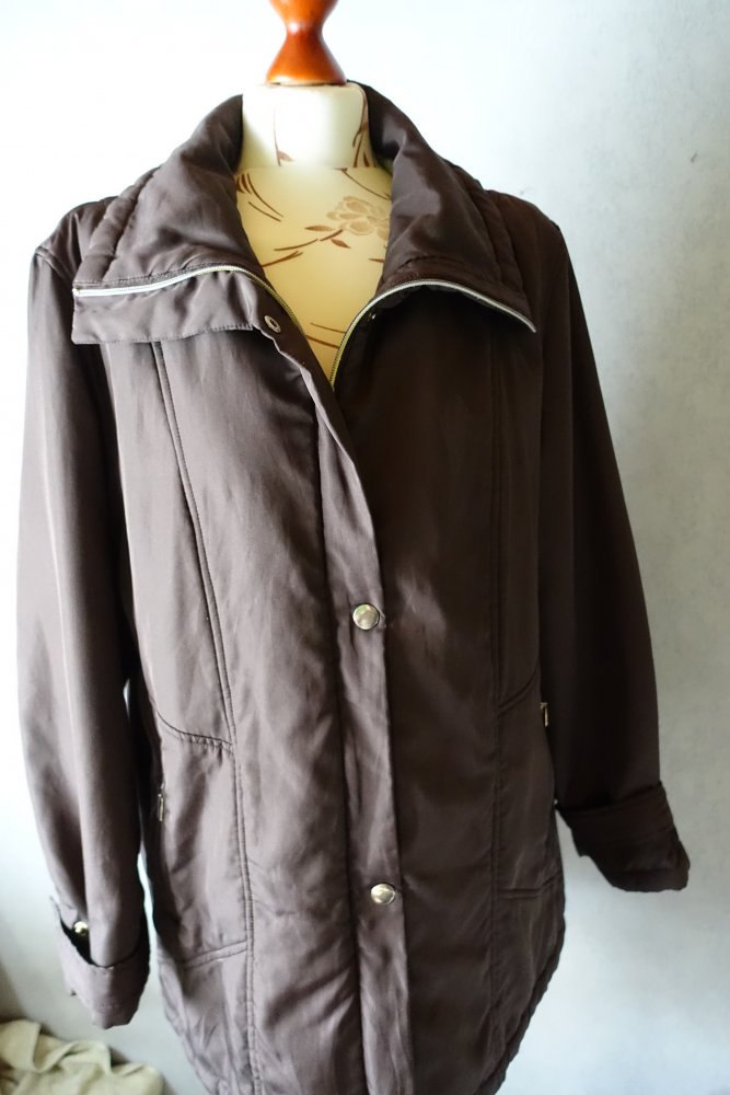 Chicc Collection Damen Winter Steppjacke Anorak Gr.46 braun Plüschfutter