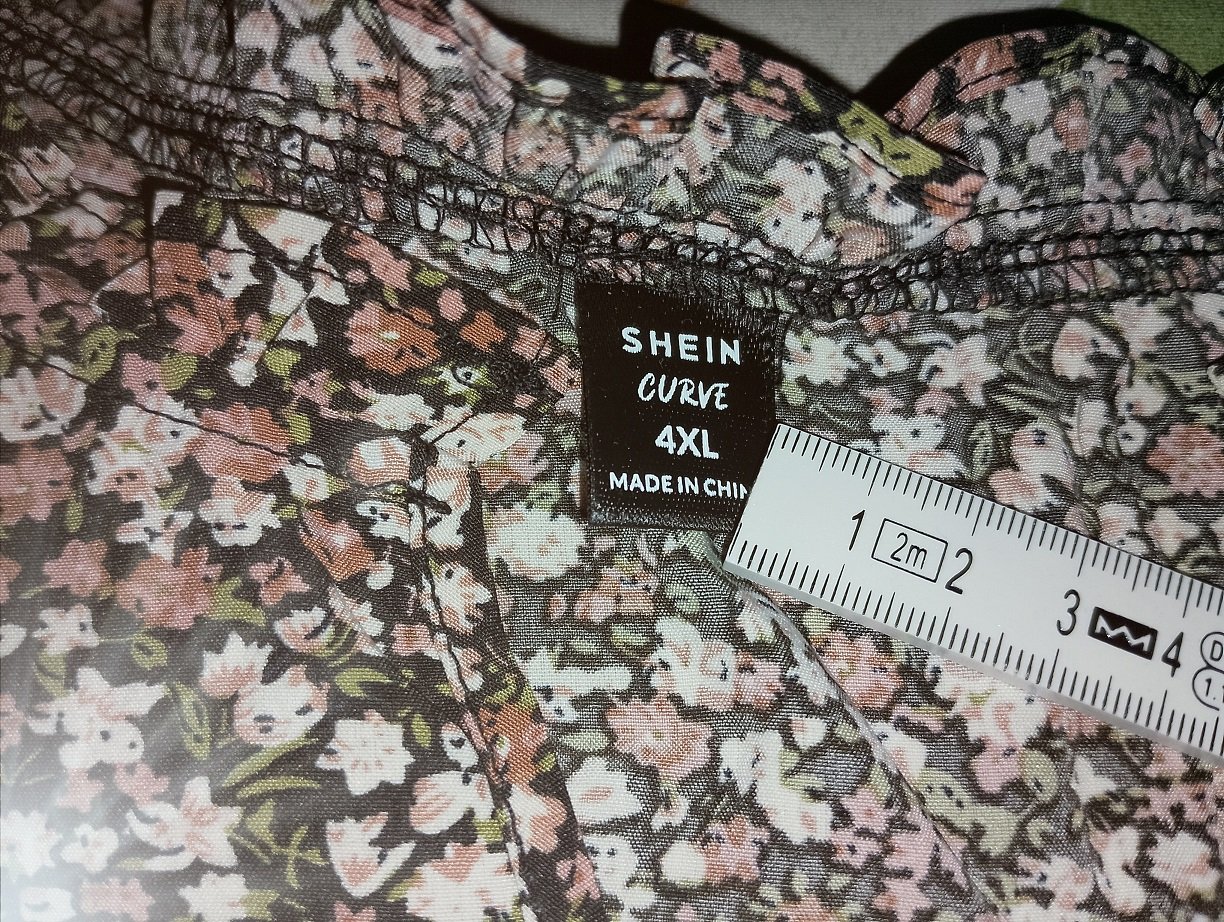 Shein Curve Damen Sommer Bluse Gr.4XL 50 Bauerblümchen bunt
