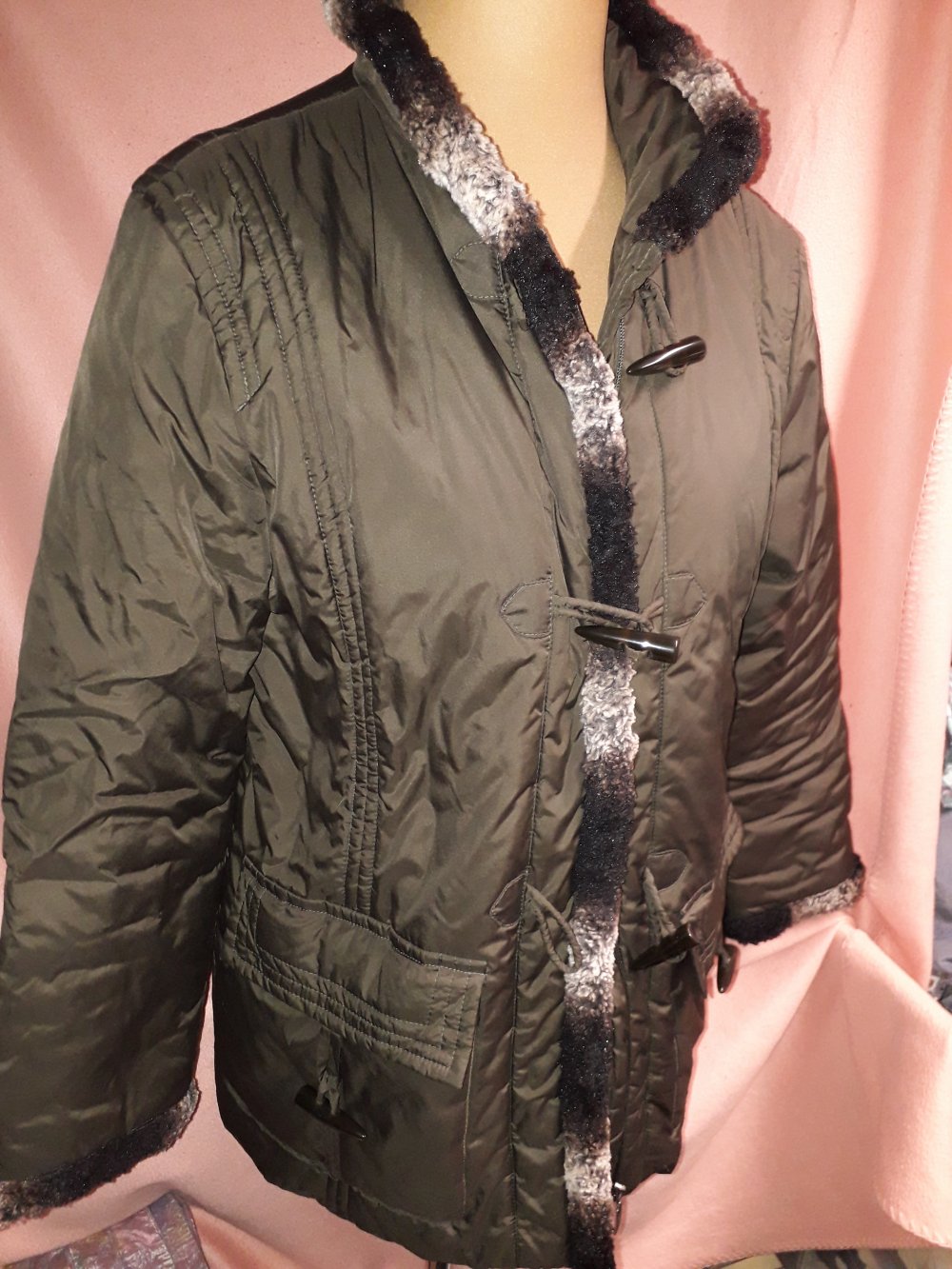 Boyard Damen Marken Winterjacke Anorak Stepp Jacke Gr.42 khaki braun