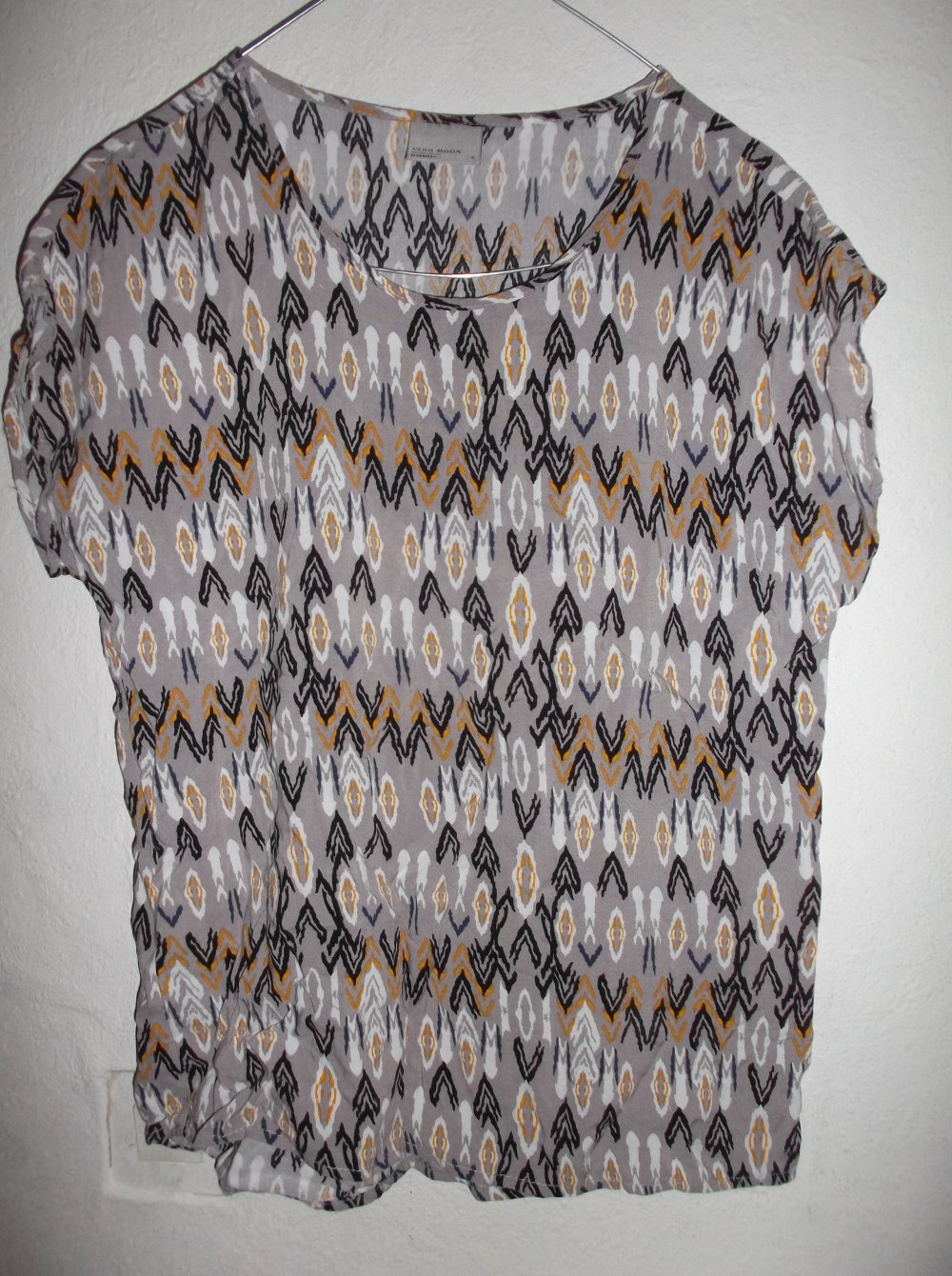 Vero Moda Damen Sommer Shirt Gr.S 38 grau gemustert