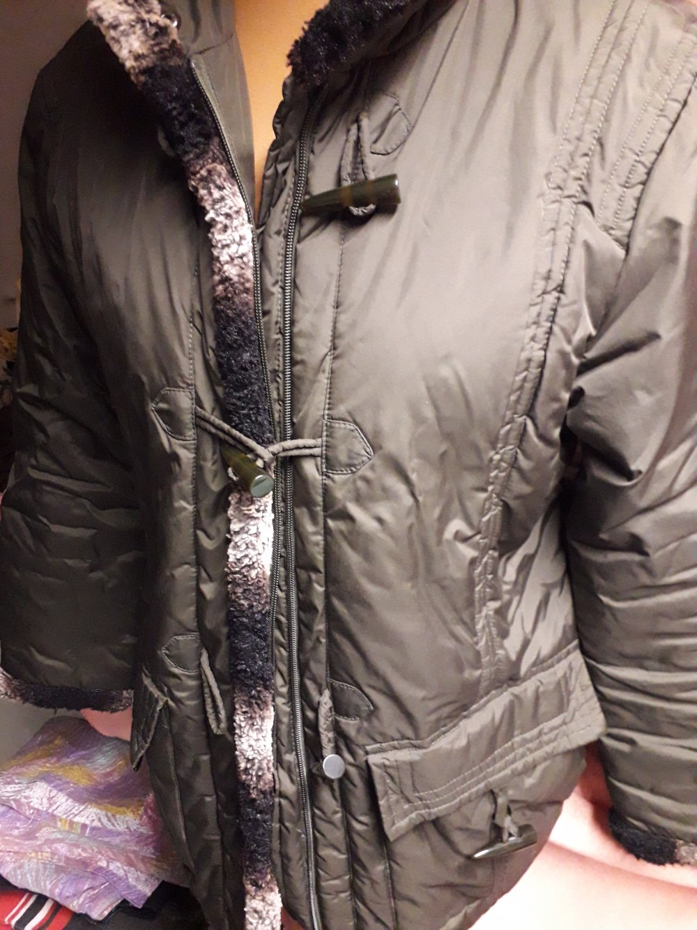 Boyard Damen Marken Winterjacke Anorak Stepp Jacke Gr.42 khaki braun