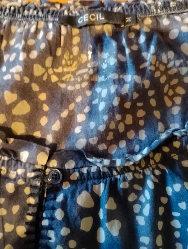 Cecil Damen Marken Bluse Gr.M 42 blau gemust.
