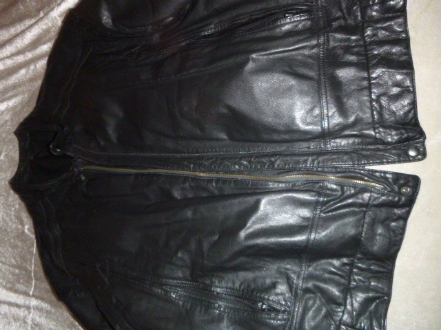 Herren Kunst Lederjacke Schwarz Gr. 27 