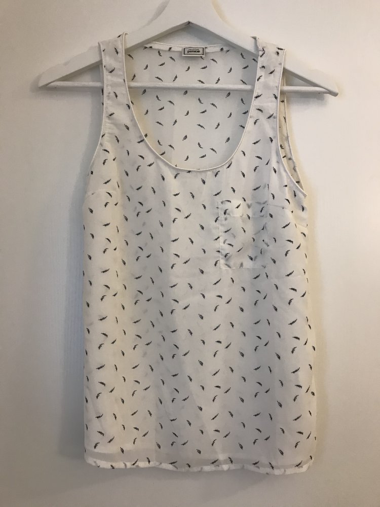 Top / Bluse mit Federn