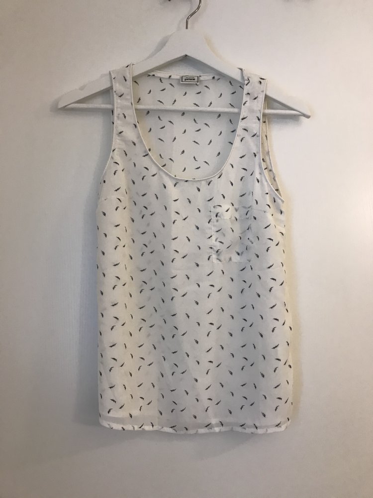 Top / Bluse mit Federn