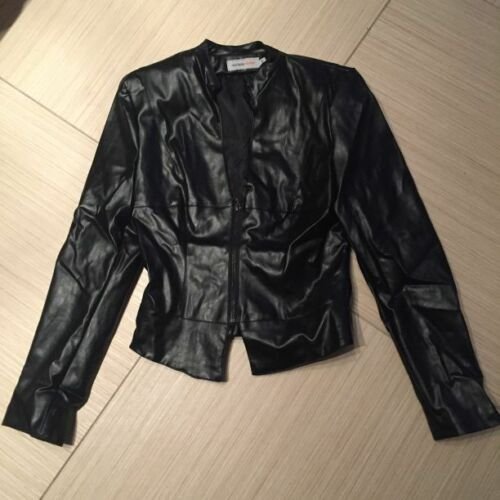 Jacke schwarz in Lederoptik