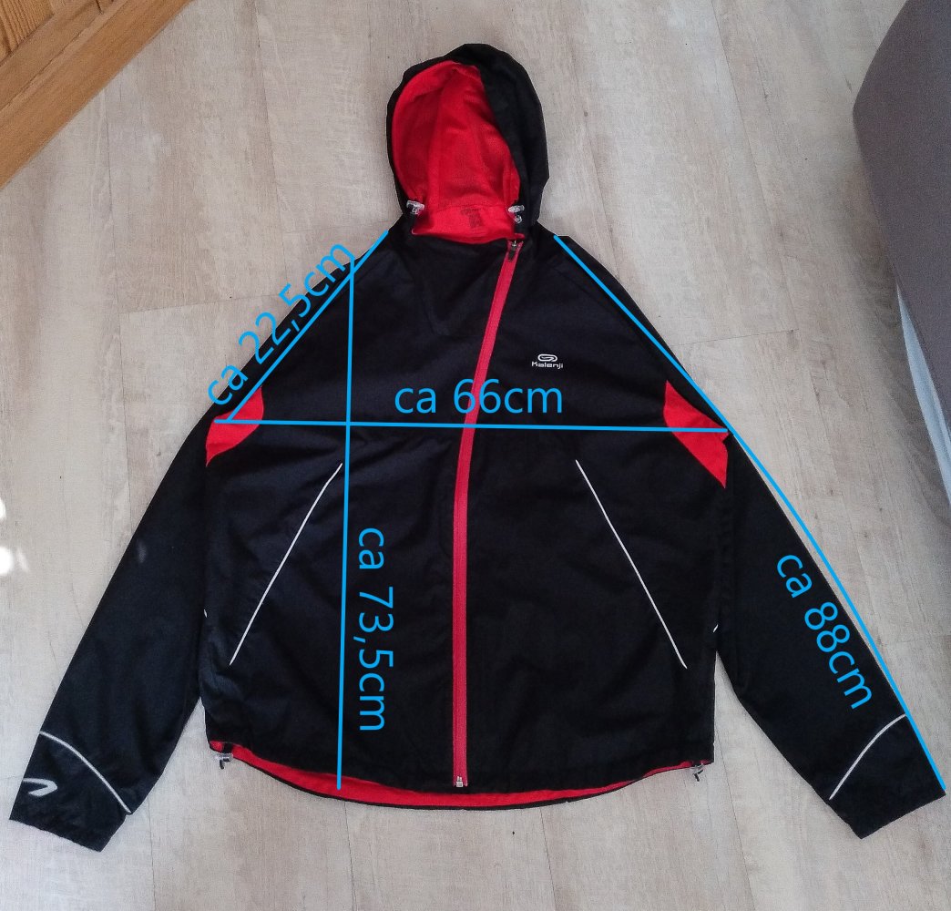 Kalenji Runner Wind Regen Jacke XXL rot schwarz reflektor Sport Running Training