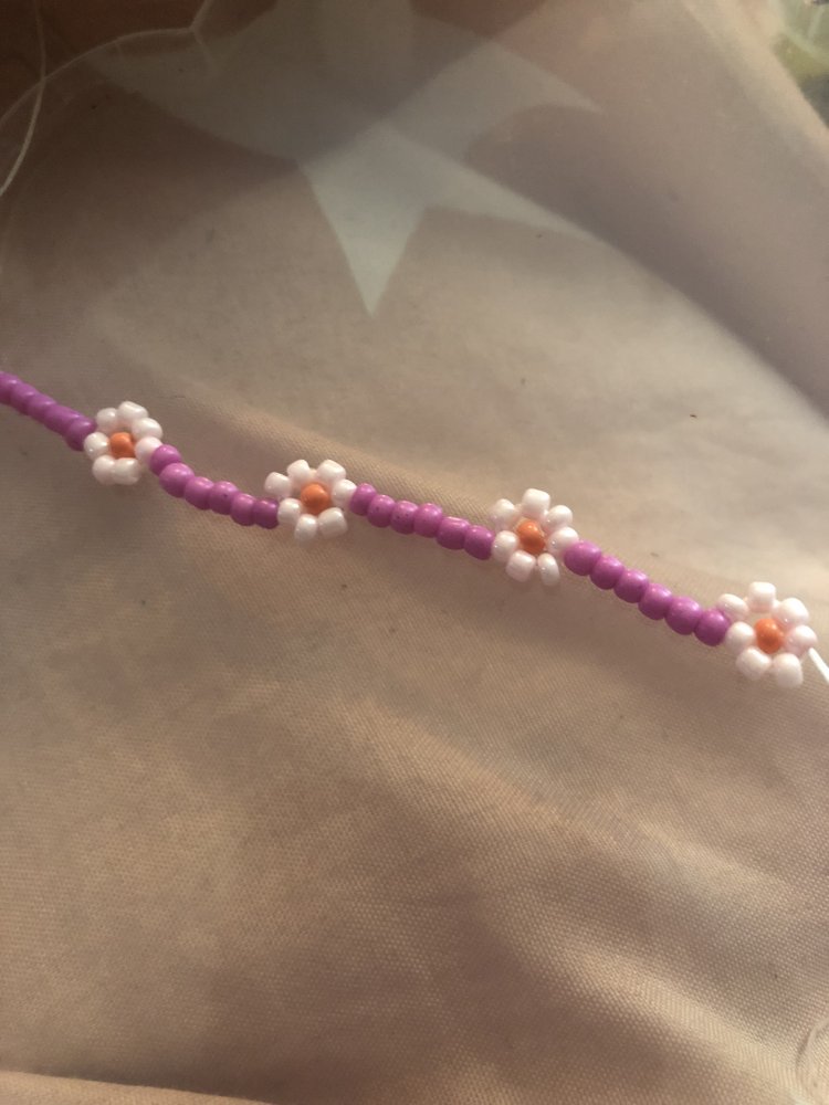 Perlen Armband/Kette Blumen 