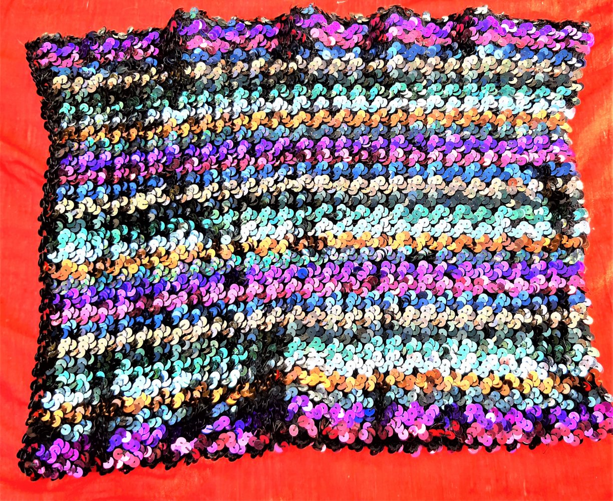 Pailetten-Top f. Disco Abend bunt elastisch Gr. 38 - 44