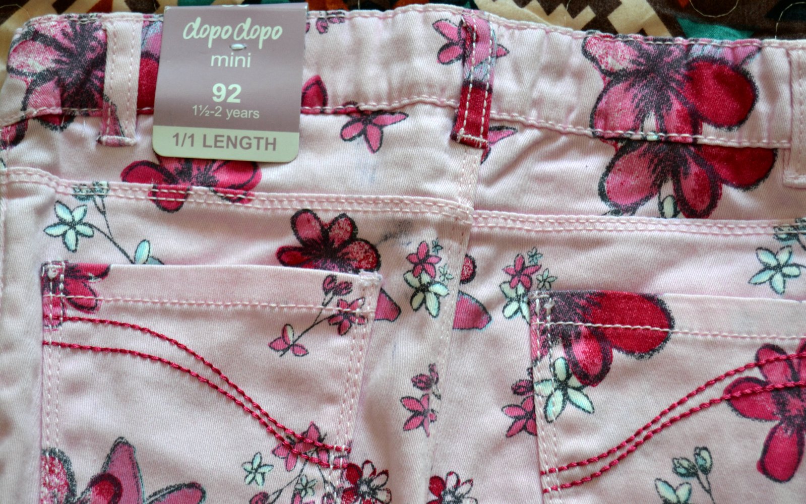 Rosa Blumenhose, Gr. 92, Marke: DopoDopo