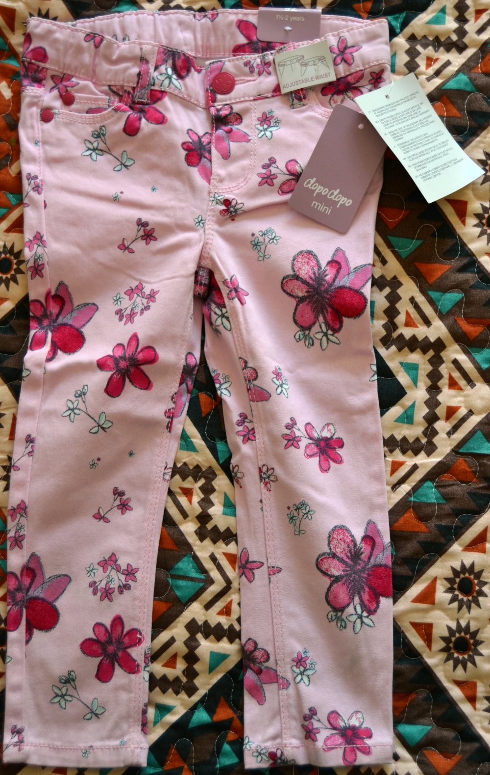 Rosa Blumenhose, Gr. 92, Marke: DopoDopo