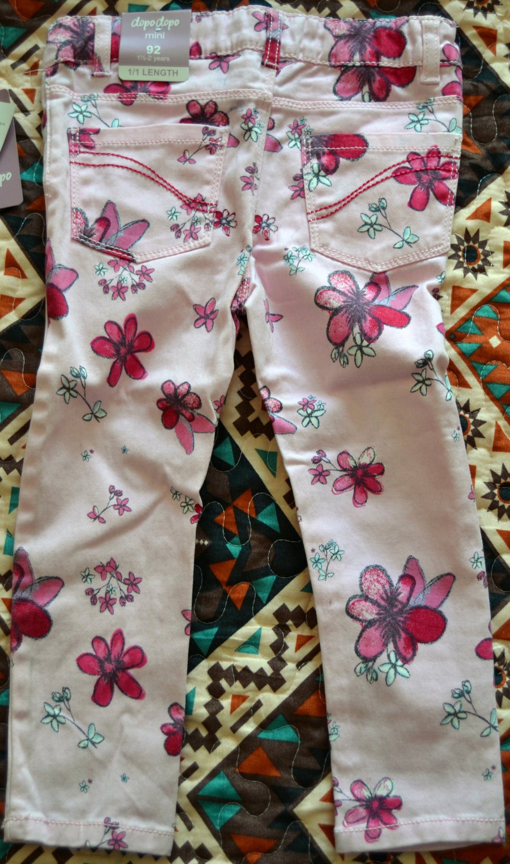 Rosa Blumenhose, Gr. 92, Marke: DopoDopo