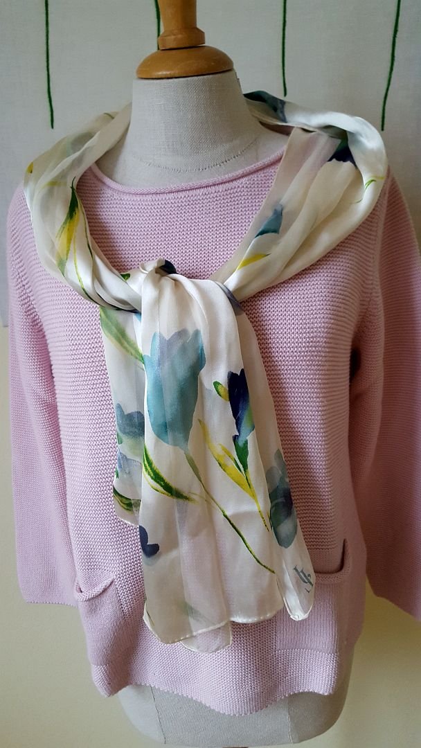 Tücher Tuch Seide Loredano JL Leopard Umhang Stola Blumen