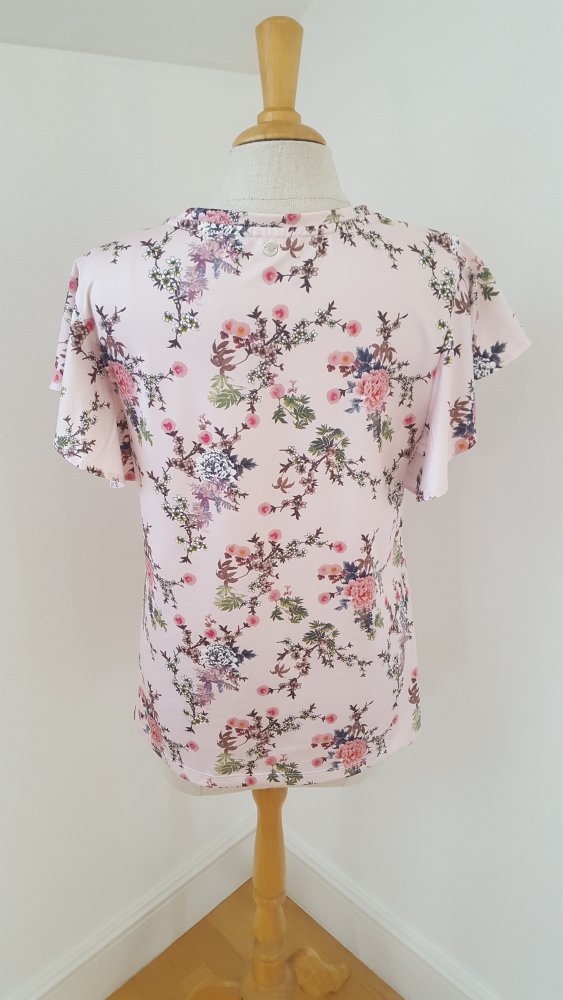 Taifun Bluse Tunika Blumen Gr.M Volant Arme