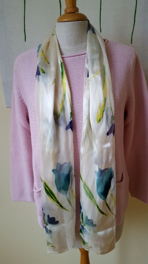 Tücher Tuch Seide Loredano JL Leopard Umhang Stola Blumen