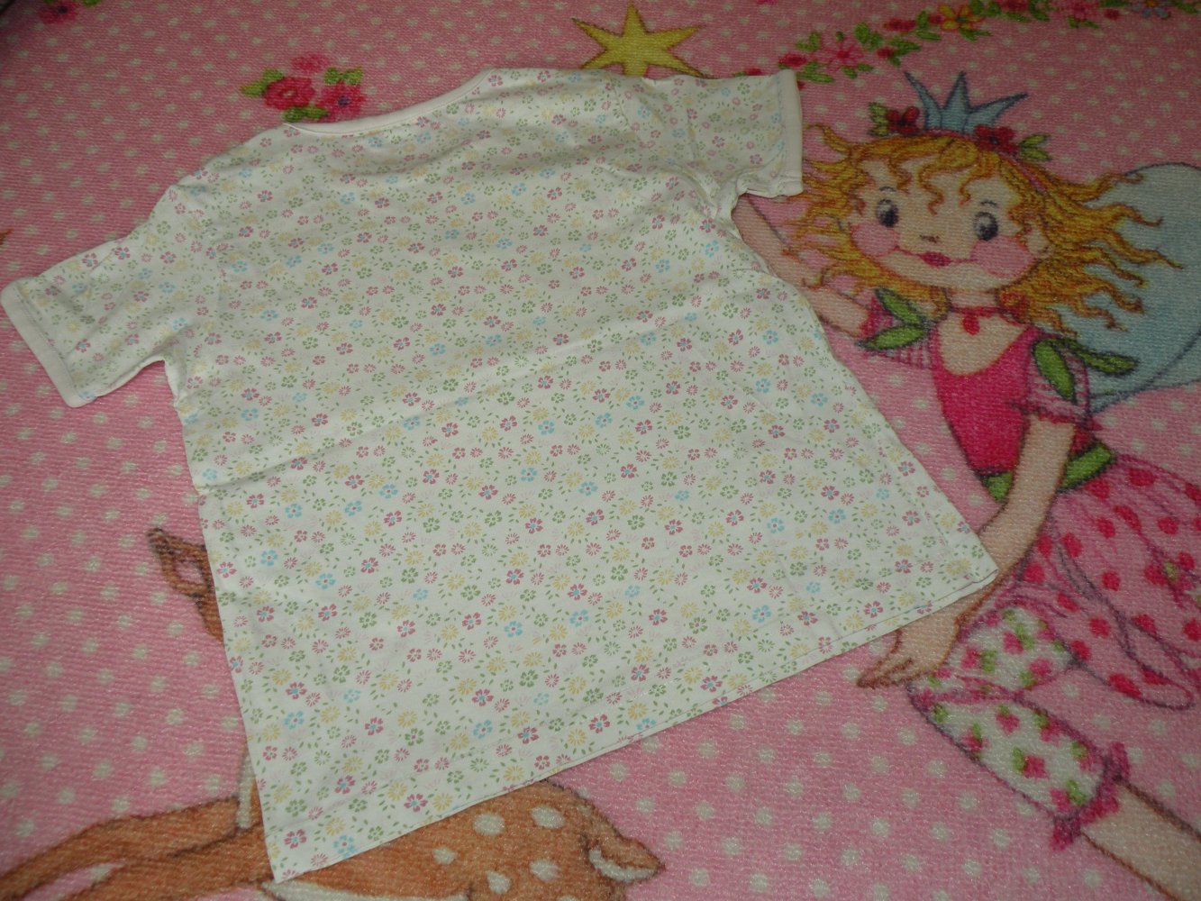 Mädchen Hängerchen Tunika T-Shirt Gr 104 110 weiss impidimpi Streublümchen