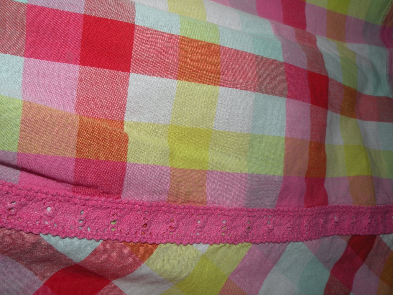 Mädchen Sommer Hängerchen leichte Tunika Bluse Rüschen Gr 128 134 bunt pastell kariert super Zustand Tom Tailor