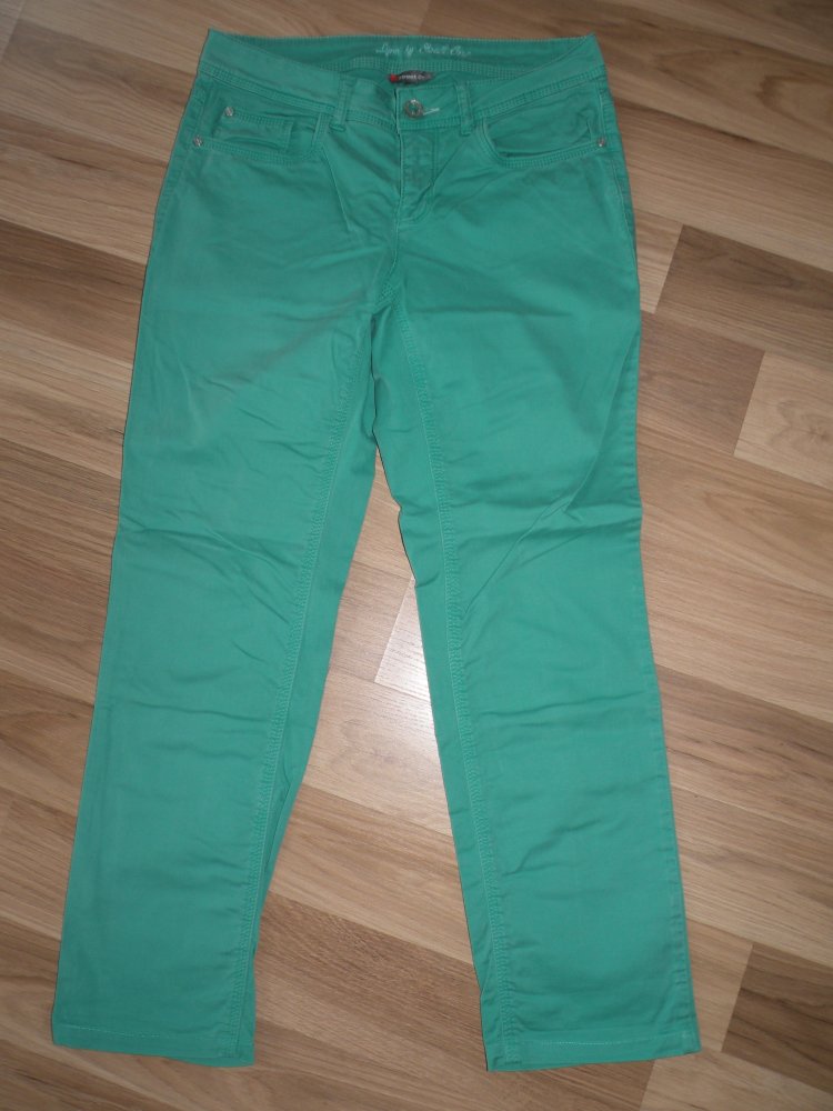 Mädchen Damen Sommer Hose Grün Street One super Zustand Slim Gr. S XS 34 36 Modell Lynn