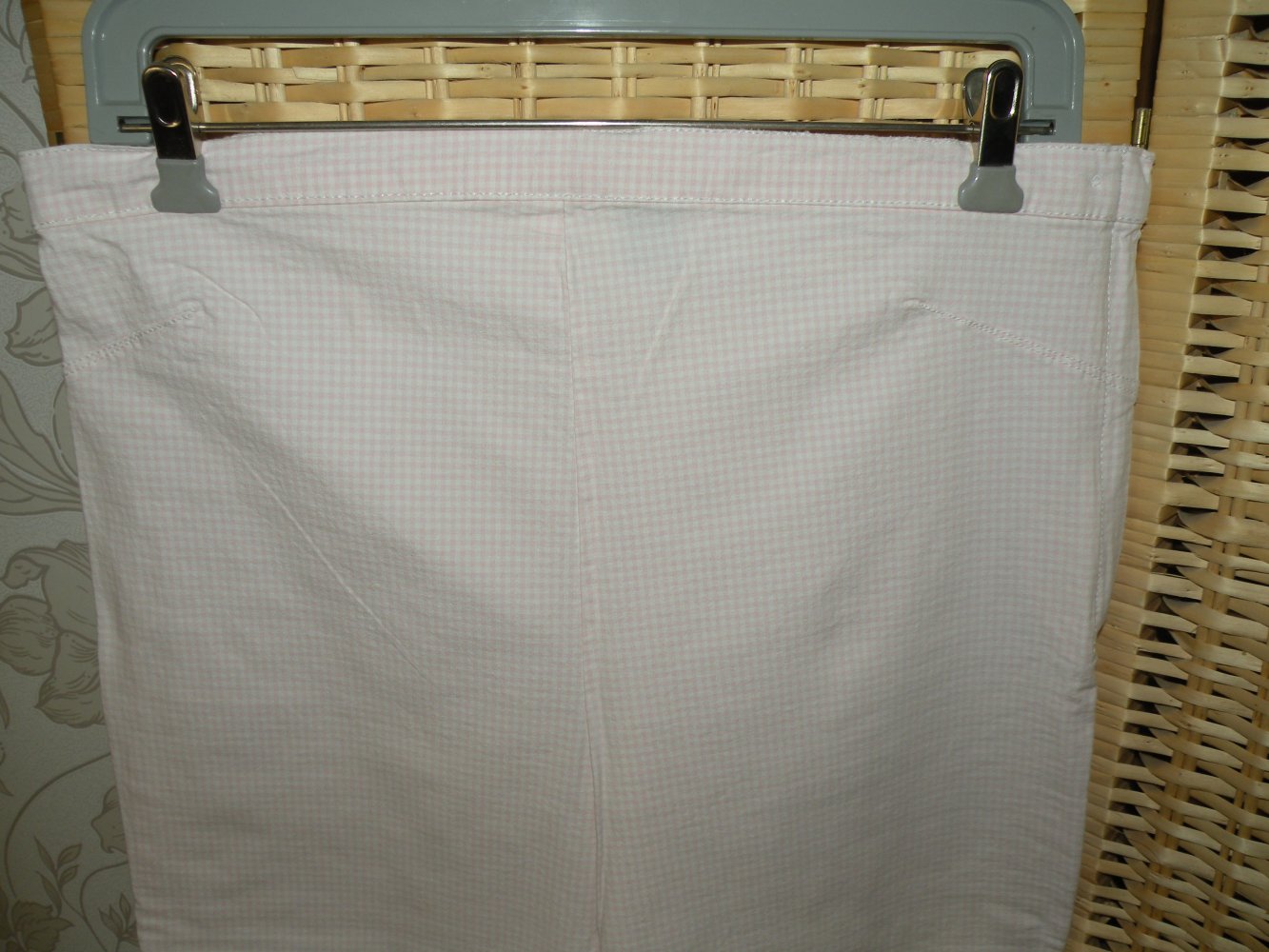 3/4 Damen Sommer Hose Umstandshose Rosa Weiß kariert H&M Mama super Zustand Gr. 36 38 S