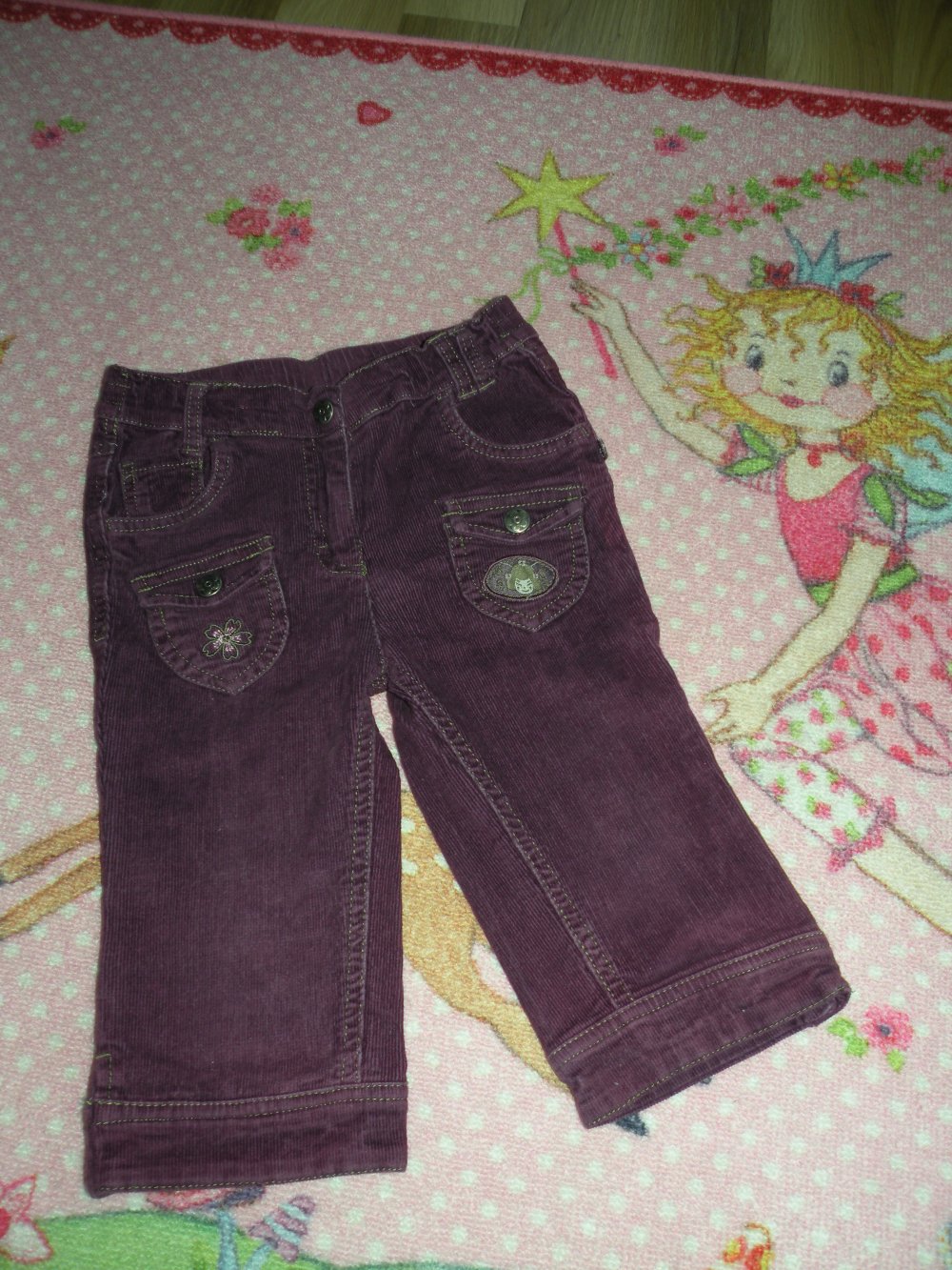 Mädchen Cord Kord Pumphose Knickerbocker kurze Hose zur Strumpfhose Stiefel Shorts super Gr. 110 lila