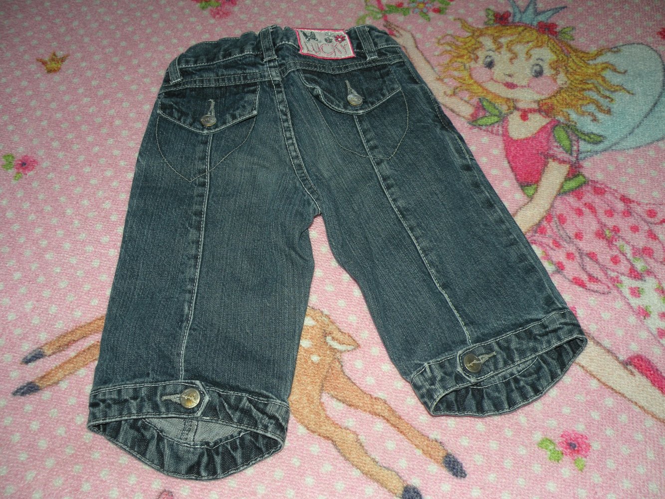Mädchen Jeans kurze Hose Winterhose Shorts super zu Stiefeln Gr. 122 blau Topolino