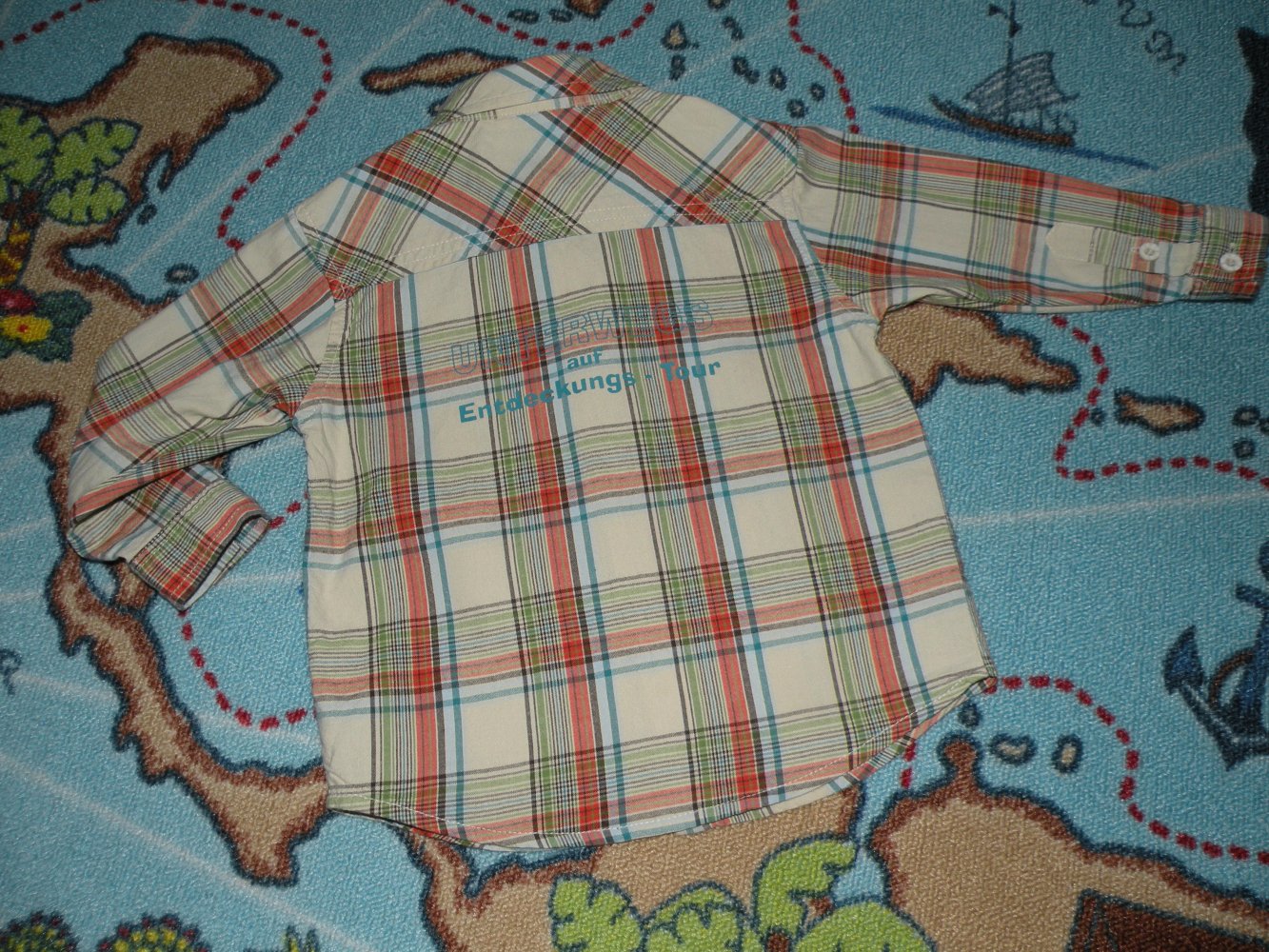 Traum Langarm Hemd Topolino Gr 86 kariert Sommer Übergang mit Rückendruck