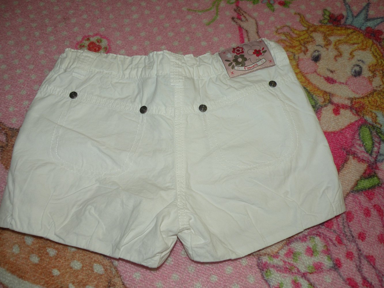 Mädchen Sommer Shorts Bermuda kurze Hose Topolino Gr 116 guter Zustand weiss maritim