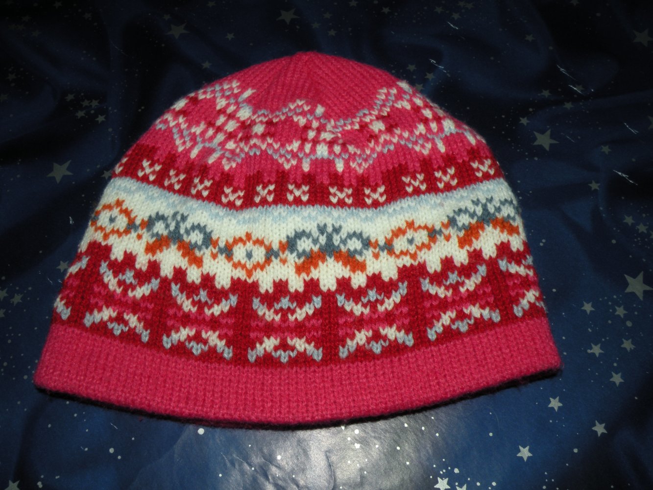 Winter Mütze pink gemustert KU 46 cm plus Schal top Zustand XL Fotos so süss