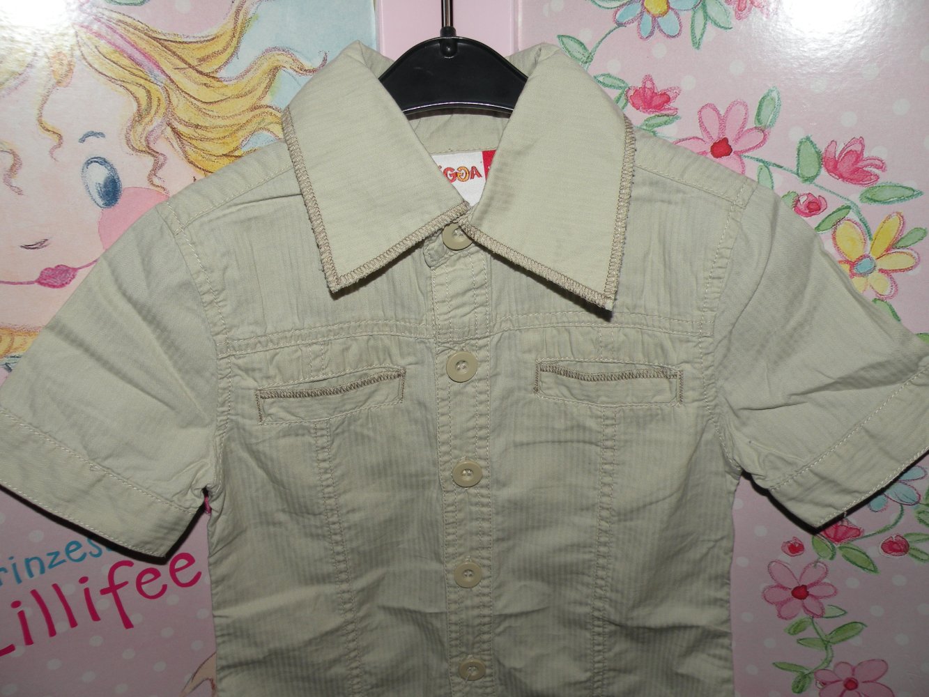 Hemdblusenkleid Kleid Sommerkleid Hemdkleid Gr. 128 beige YIGGA top Zustand