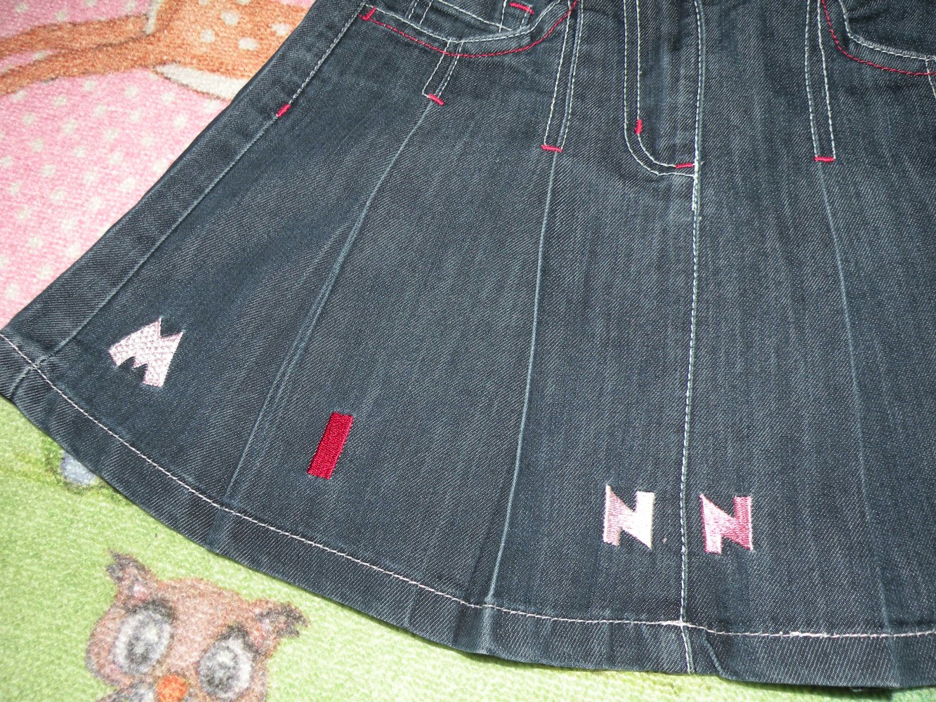 Mädchen Falten Jeans Rock zu Stiefeln Jeans-Blau bestickt Disney Minnie Mouse Maus C&A Gr 122 top