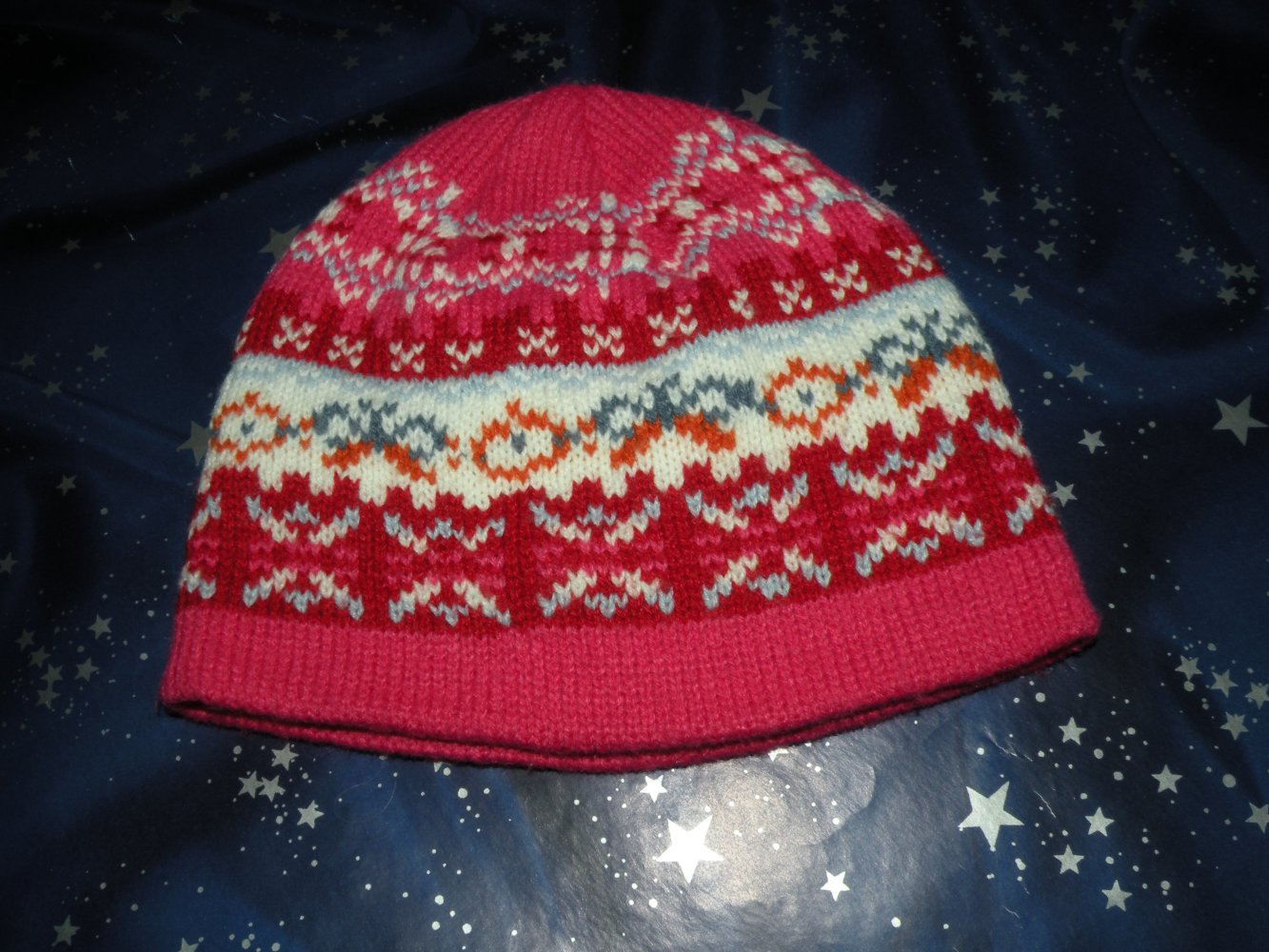 Winter Mütze pink gemustert KU 46 cm plus Schal top Zustand XL Fotos so süss