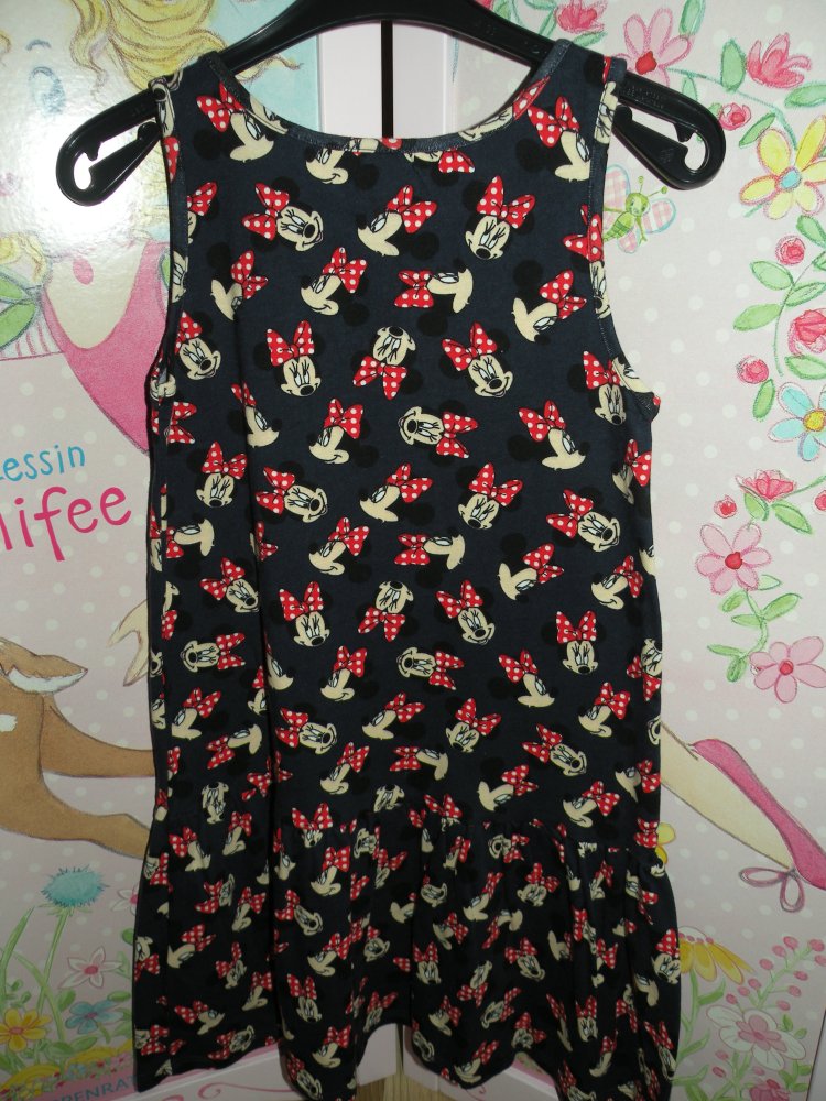 Mädchen Kurzarm Kleid Sommerkleid Blau Minnie Mouse Maus Disney H&M Gr. 122 128 Neu ungetragen