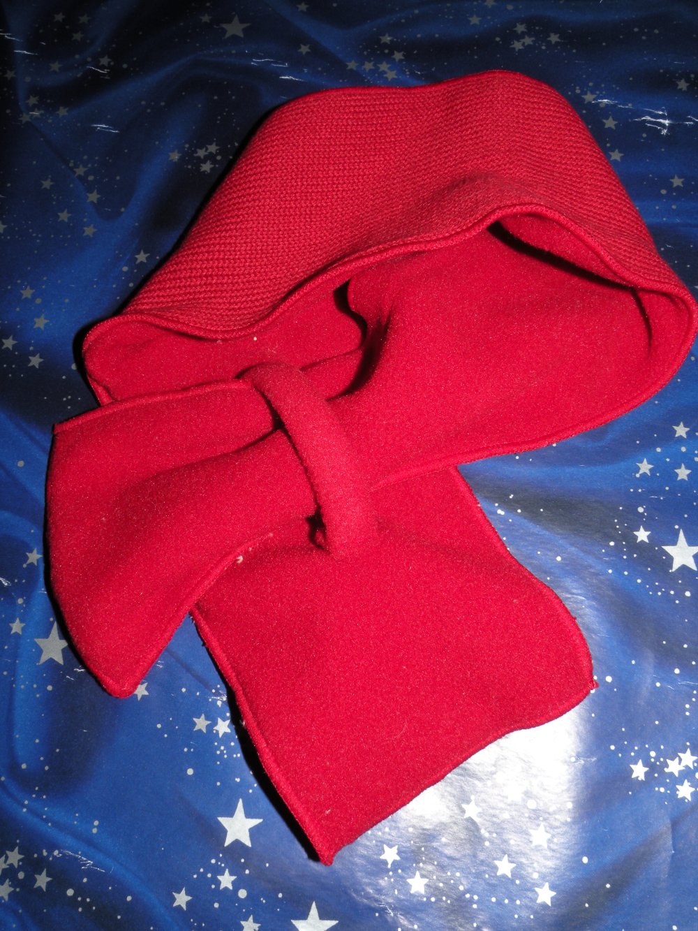 Winter Inka Mütze rot gemustert KU 47 cm plus Schal TCM Tchibo top Zust. wie Neu