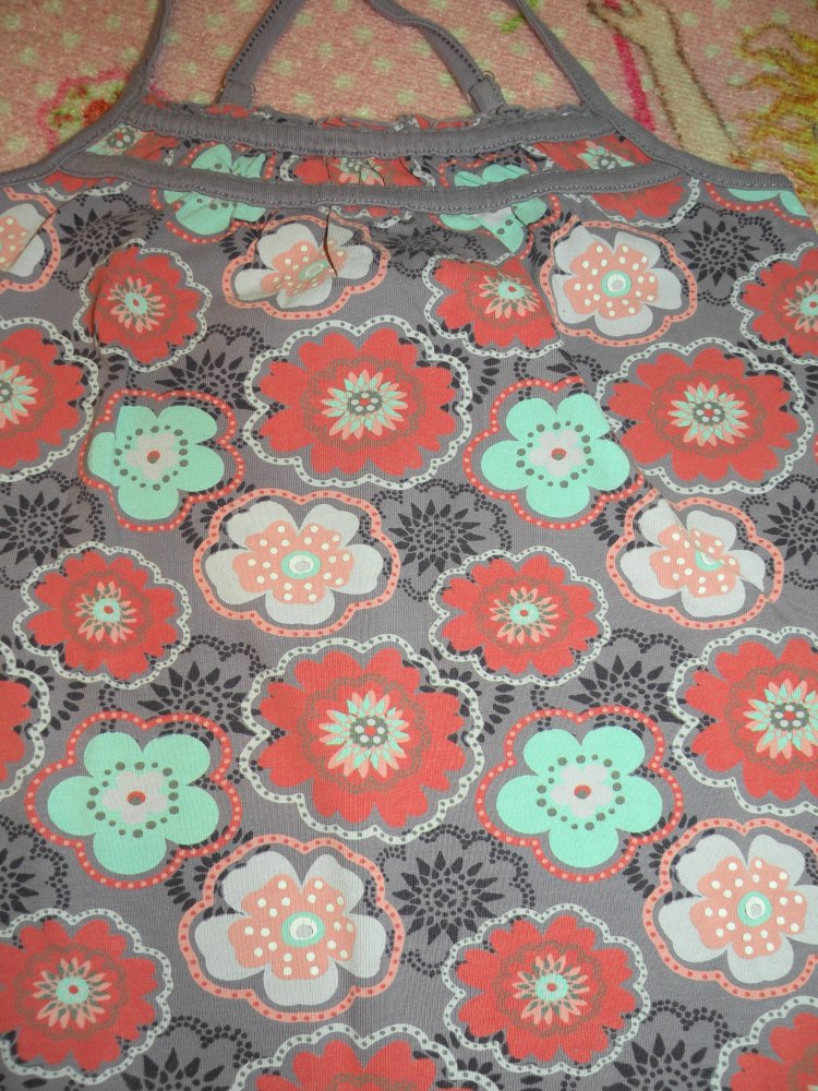 Mädchen Hängerchen Top Gr 116 122 s.Oliver Prillblumen lila mint