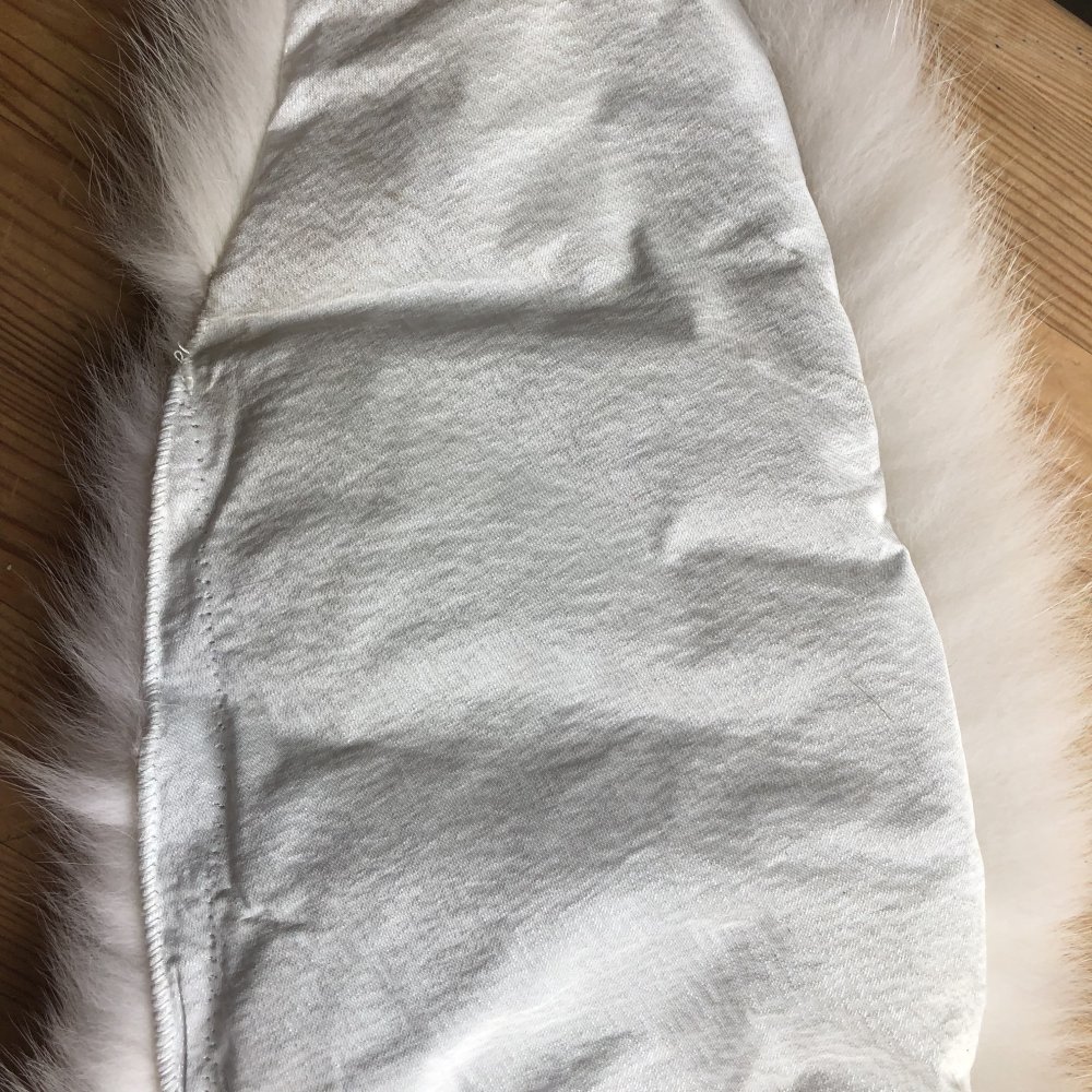 Echter Fell-Kragen, Halskrause, natur weiß / creme farben, super edel, kuschelig weich, Pelz-Stola, Schal