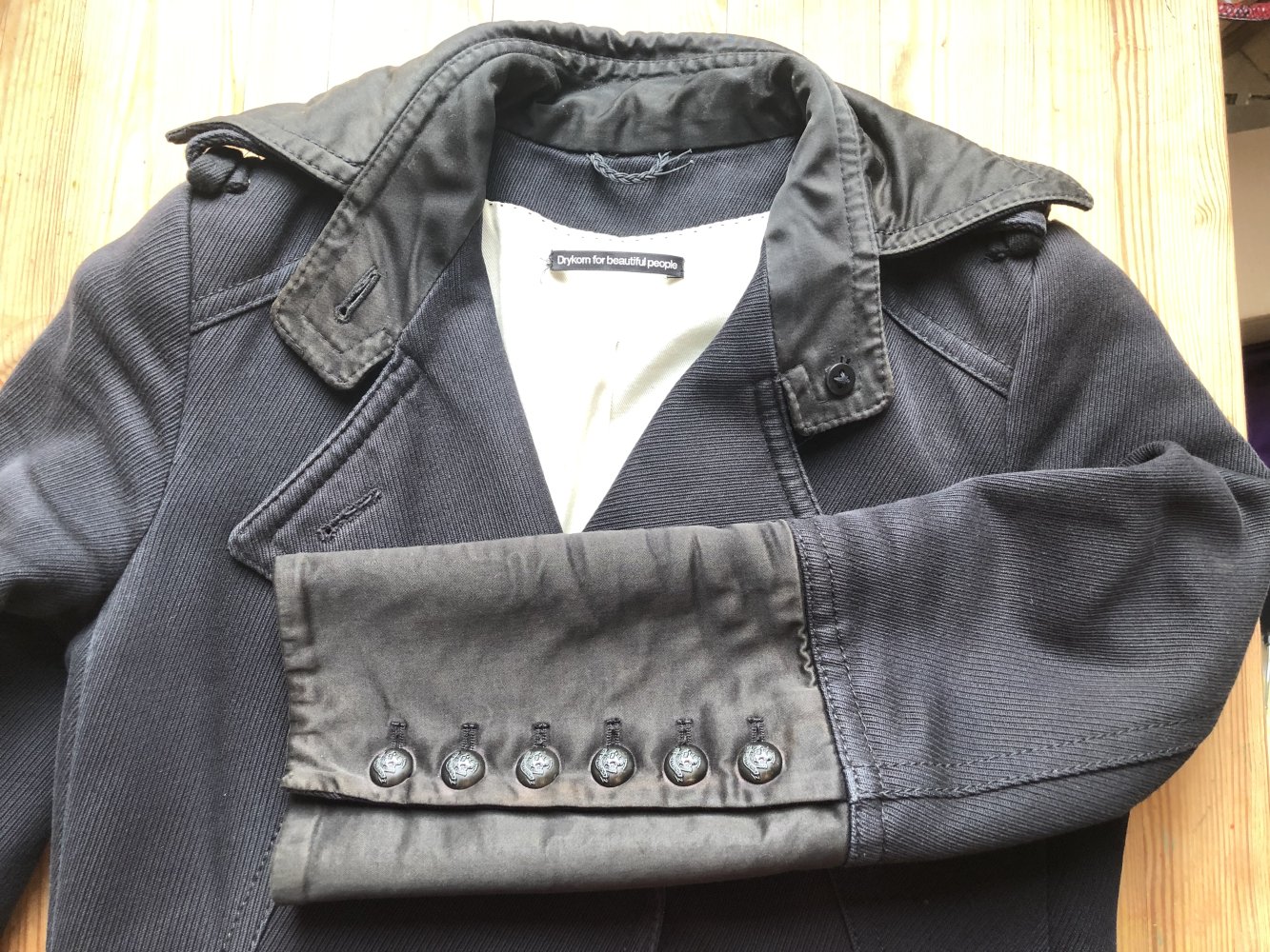 Drykorn Mantel Jacke Coat schwarz, Gr. 38, Cord, stabil