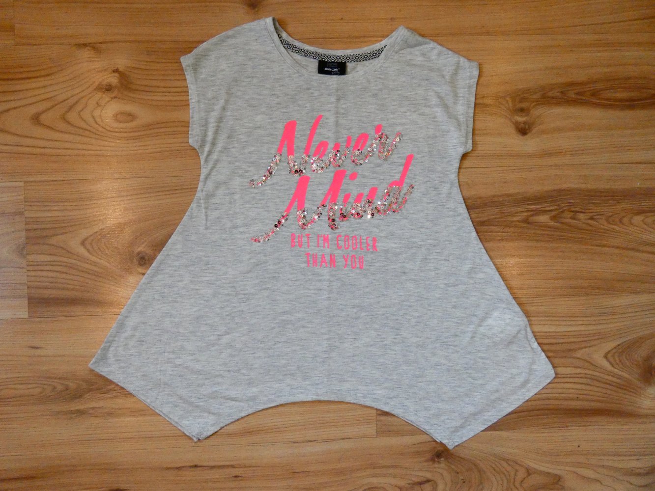 Neu! Mädchen Tunika Shirt Grau 134 140