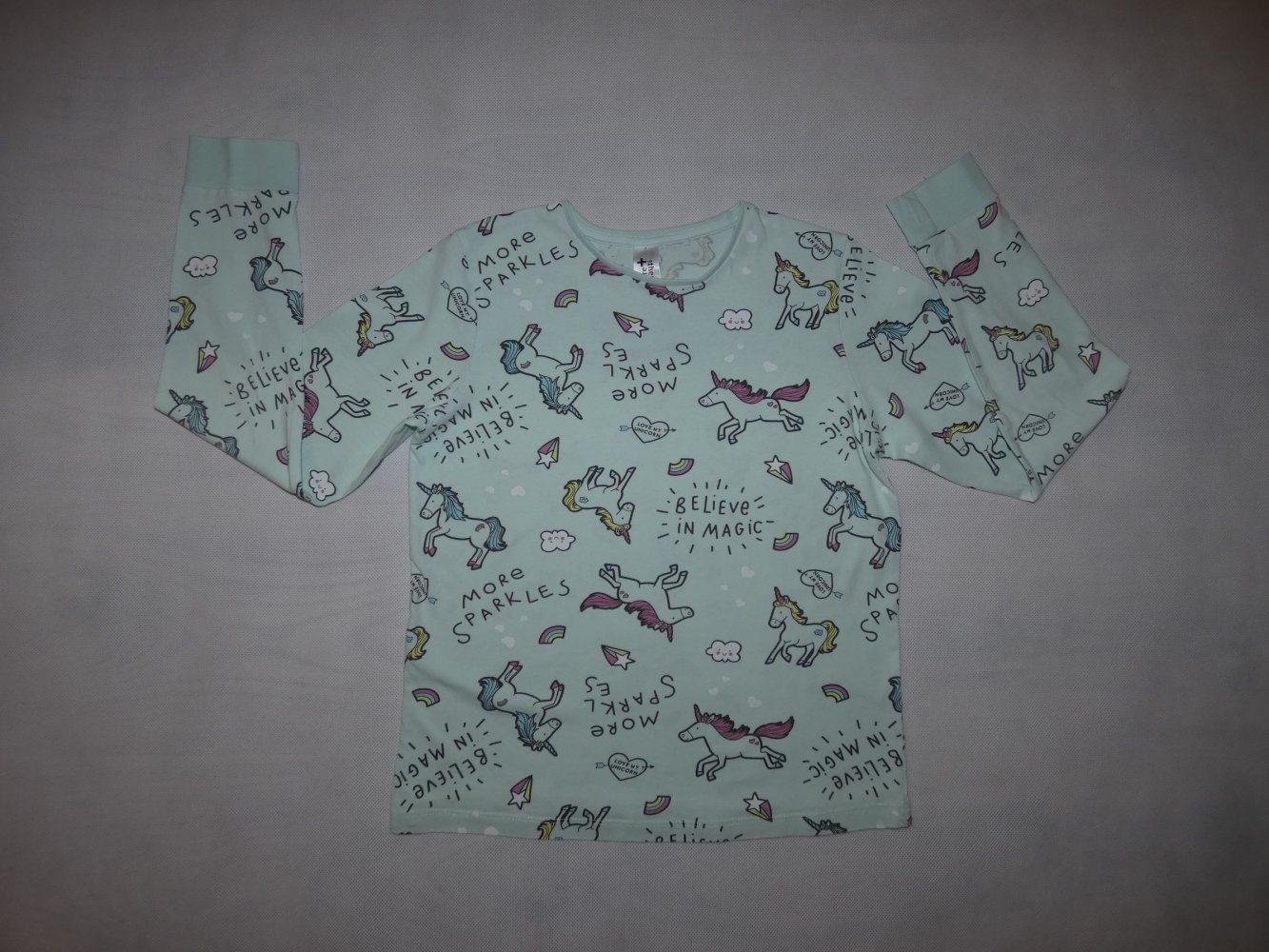 Mädchen Schlafanzug Mintgrün mit Einhorn Gr. 152 von C&A