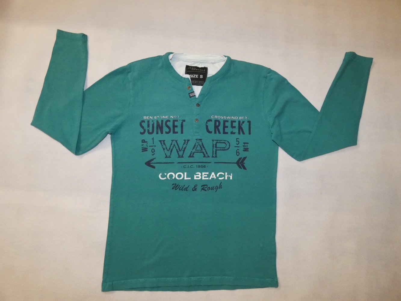 Herren Langarm Shirt Grün Gr. S