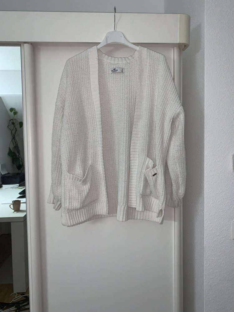 Weiße Strickjacke von Hollister - Größe S - Zustand: gut