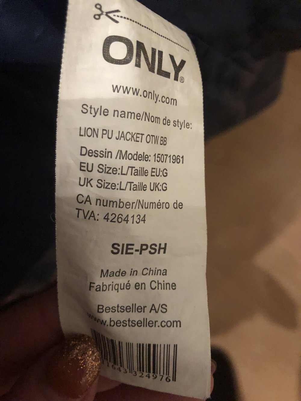 ONLY Kunstlederjacke dunkelblau 