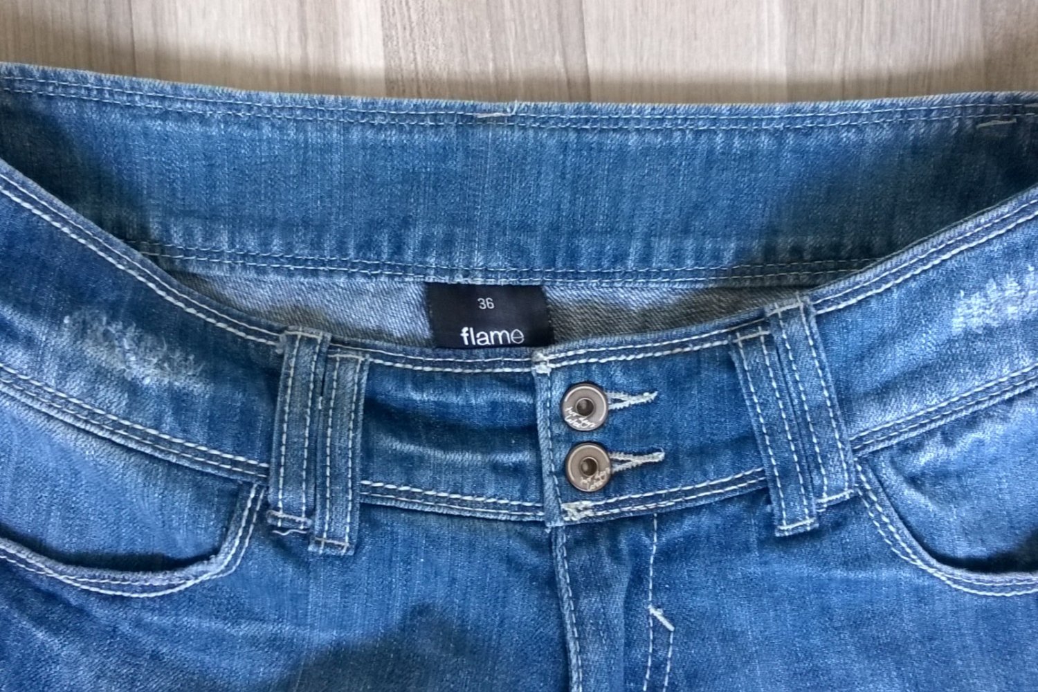 Jeansshorts Shorts Hose Hotpants blau used Gr. 36 flame